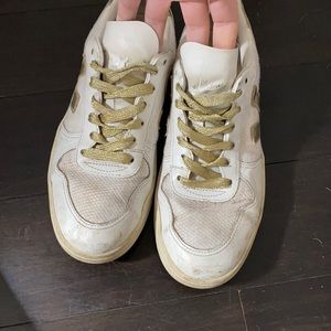 Veja gold and white sneakers